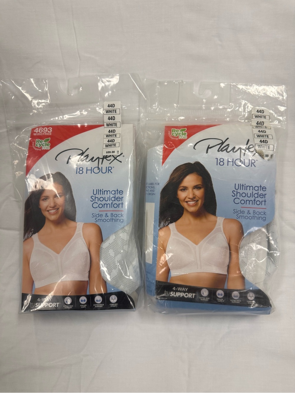 Playtex 18 Hour Ultimate Shoulder Comfort Bra - White (2 Pack)